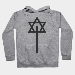 Combination of Star of David with Cross religious symbols Hoodie